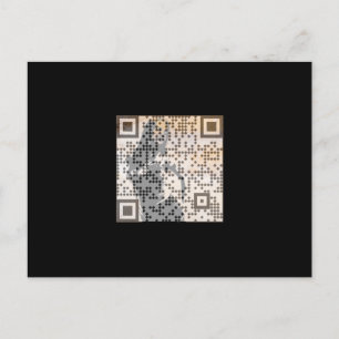 Smart Orange Shades Monochrome Indie Song Qr Code Postcard