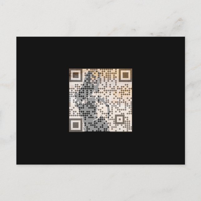 Smart Orange Shades Monochrome Indie Song Qr Code Postcard (Front)