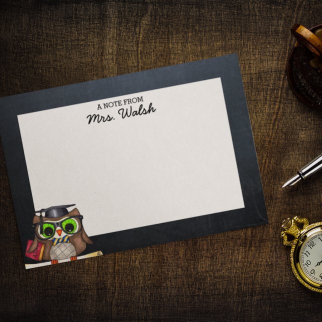 Smart Owl Chalkboard Personalised Teacher Post-it Notes (Creator Uploaded)