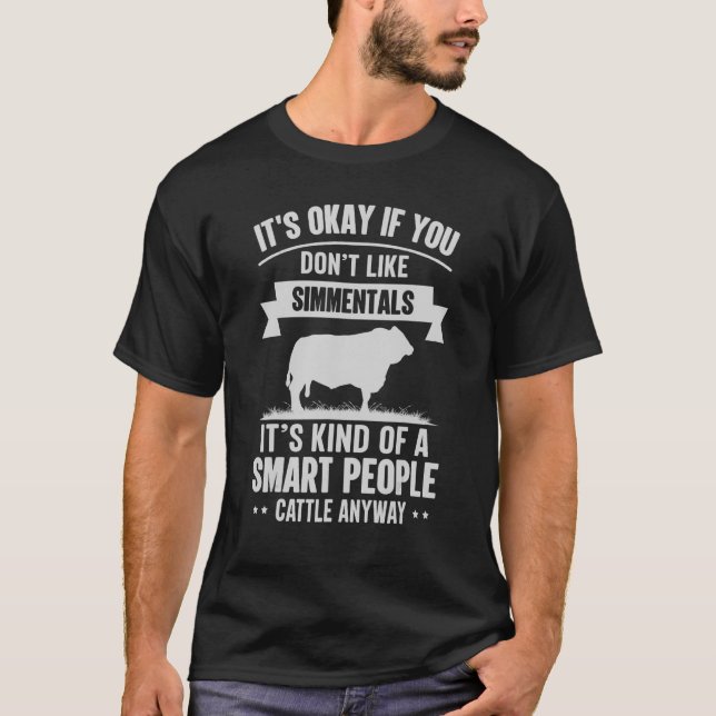 Smart People Cattle Farmer  Cow Breed Simmentals 1 T-Shirt (Front)