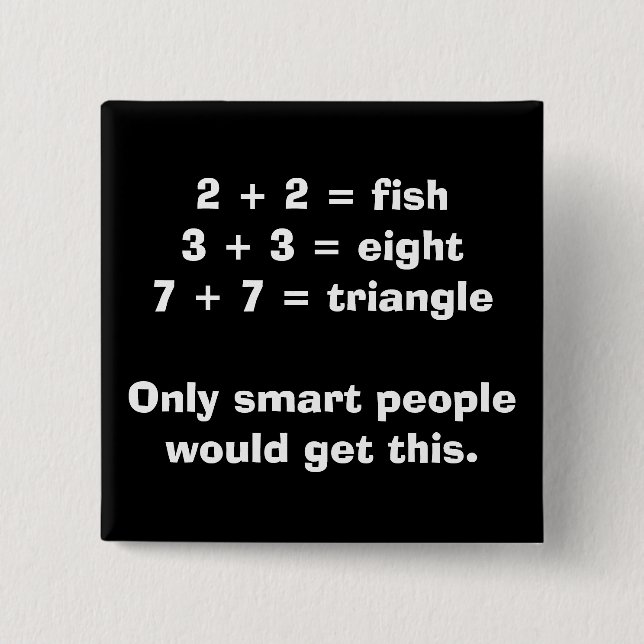 Smart People Math Button (Front)