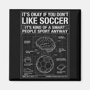 Smart People Soccer Blueprint Funny Intelligent Fo Magnet