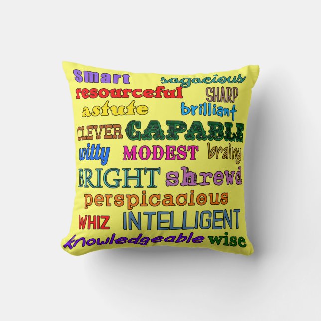 Smart Person's Positive Attributes Pillow (Front)