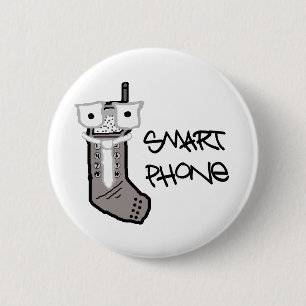 "Smart" Phone 6 Cm Round Badge