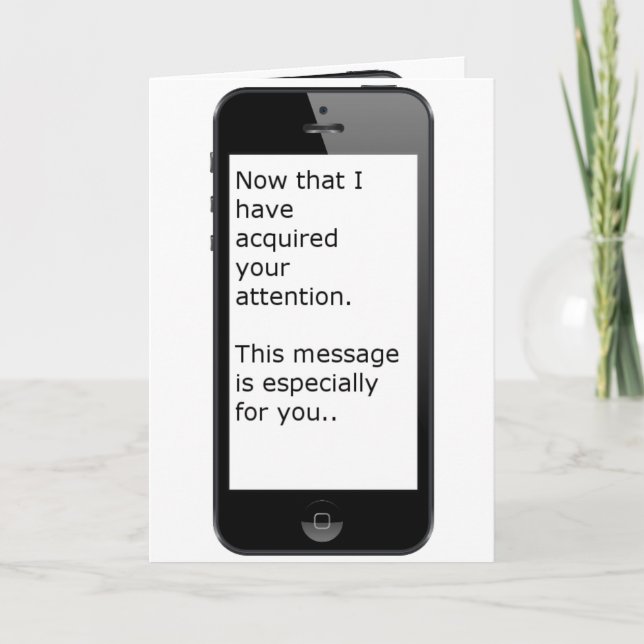 Smart phone Christmas Message with Digital Tree Holiday Card (Front)