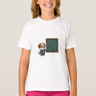 Smart Professor Dog Mascot Illustration Kids T-Shirt