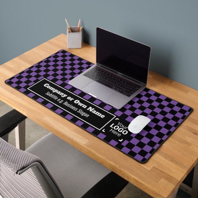Smart Purple Check: Professional Business Branded Desk Mat (Office 2)