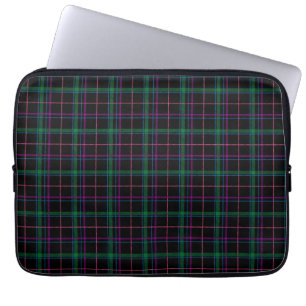 Smart Purple Green Tartan Laptop Sleeve