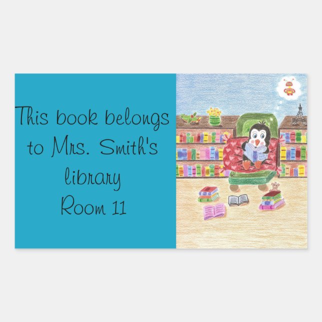 Smart reading penguin library stickers (Front)