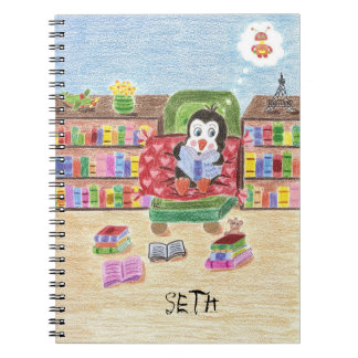 Smart reading penguin personalised kid notebook