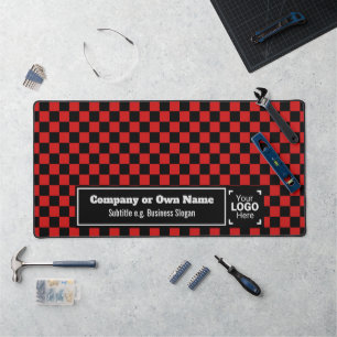 Smart Red Check - Professional Business Branded Desk Mat