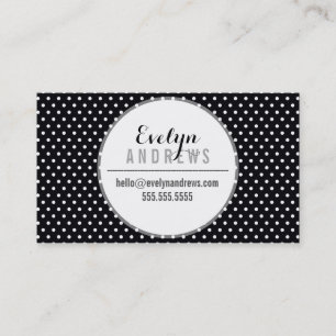 SMART SIMPLE SPOT mini polka dot bold black white Business Card