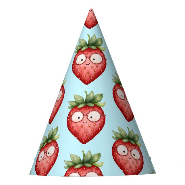Smart Strawberry  Party Hat (Front)