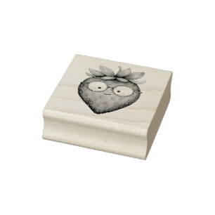 Smart Strawberry Rubber Stamp