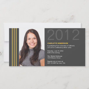 Smart stripes grey graduation photo announcement