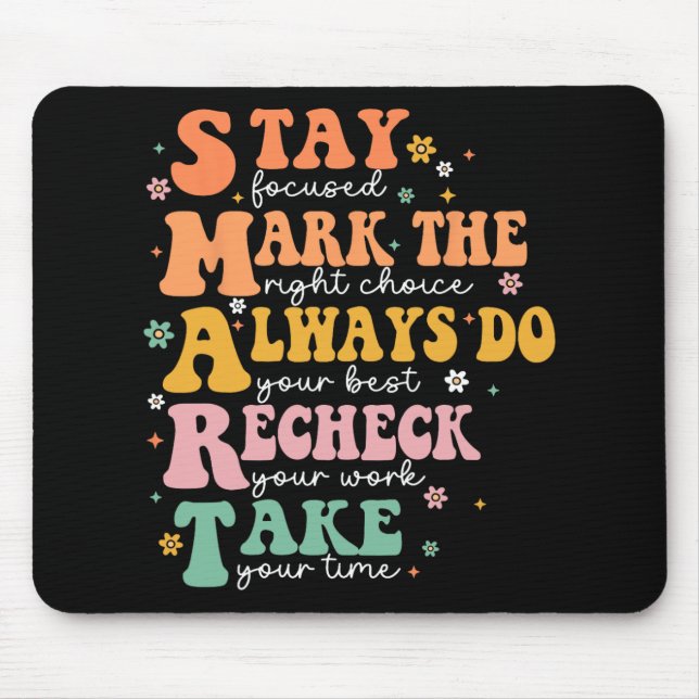 Smart Test Day Squad Funny Student Teacher Testing Mouse Mat (Front)