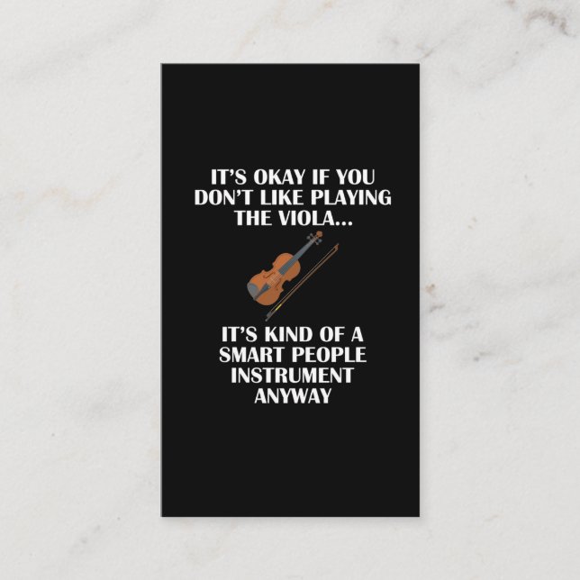 Smart Viola Player Rude Humor Funny Musician Business Card (Front)