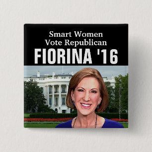 Smart Women Vote Republican Carly Fiorina 2016 15 Cm Square Badge