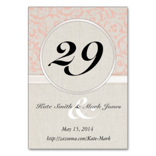 SmartElegance Coral Reception Table Number Cards