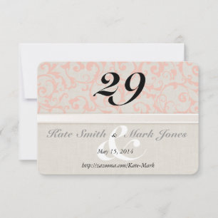 SmartElegance Coral Table Number Card
