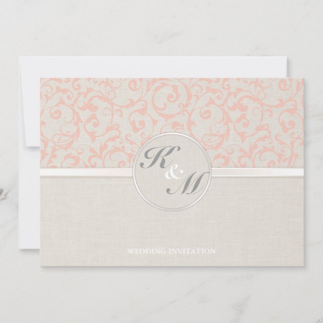 SmartElegance Coral Wedding Invitation (Front)