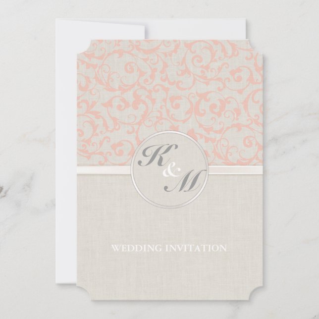 SmartElegance Coral Wedding Invitation (Front)