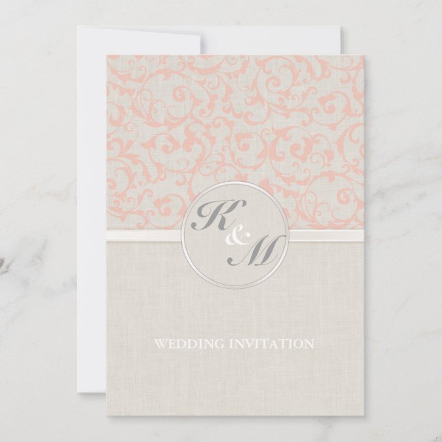 SmartElegance Coral Wedding Invitation (P) (Front)