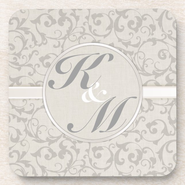 SmartElegance Grey Wedding collection Coaster (Front)