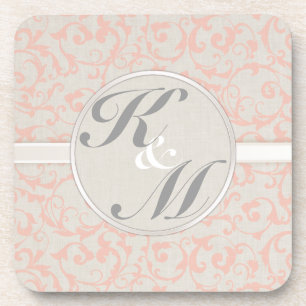 SmartElegance linen & Coral Coaster