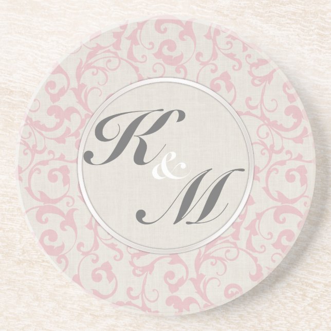 SmartElegance Pink Wedding Collection Coaster (Front)