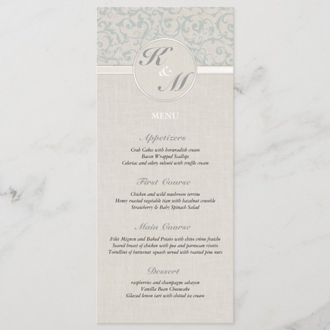 SmartElegance SeaSpray Wedding Collection Menu (Front)
