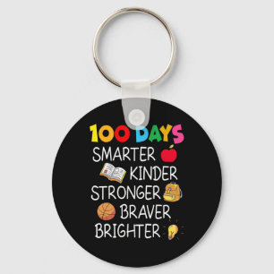 Smarter Kinder Stronger Brighter 100 Days Of Schoo Key Ring