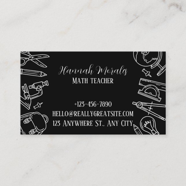 SmartMath Tutoring Services Business Card (Front)