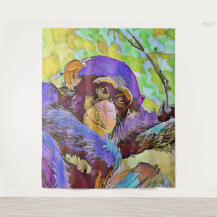 smartmix animal - chimpanzee 3 tapestry