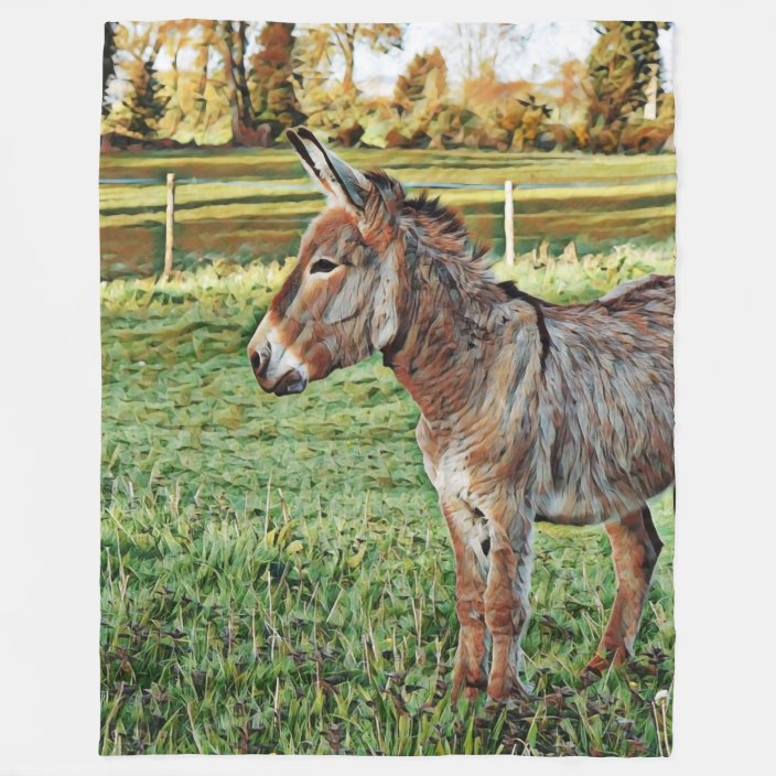 smartmix animal donkey 1 fleece blanket Zazzle.co.uk