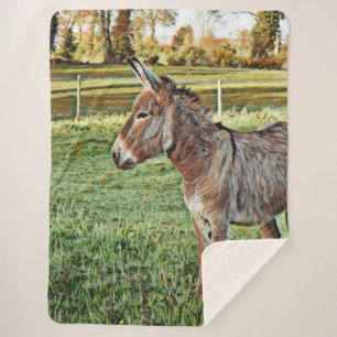 smartmix animal- donkey 1 sherpa blanket
