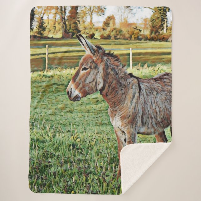 smartmix animal- donkey 1 sherpa blanket (Front)
