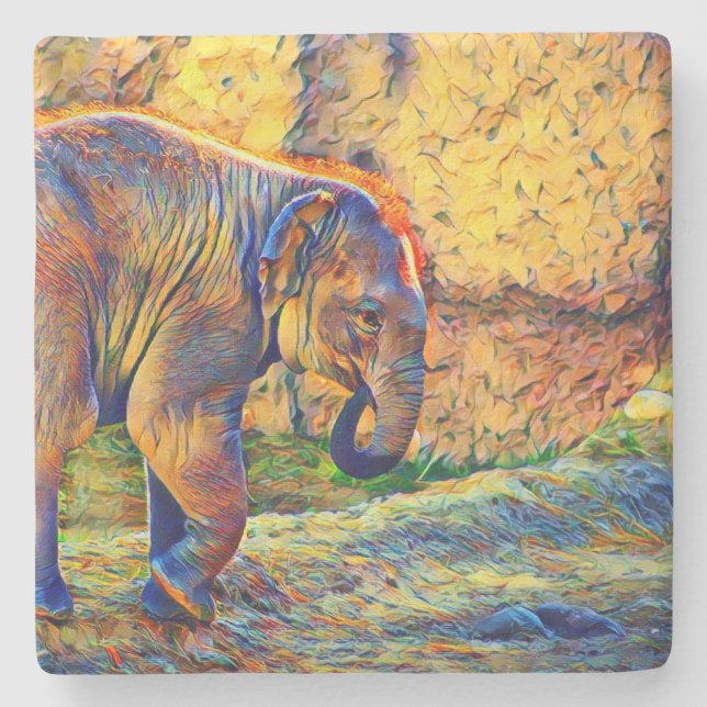 smartmix animal- elephant baby stone coaster (Front)