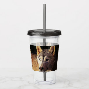 smartmix animal- wolf acrylic tumbler