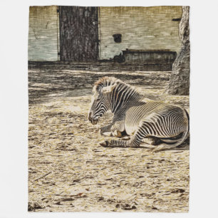 smartmix animal -zebra fleece blanket