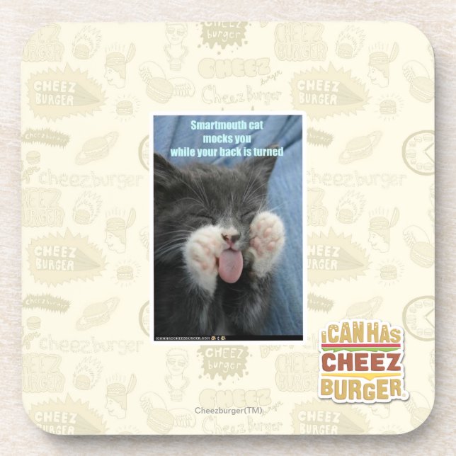Smartmouth cat coaster (Front)