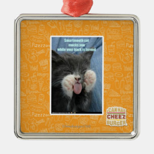 Smartmouth cat metal tree decoration