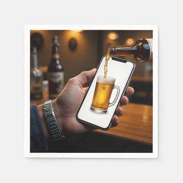 Smartphone Beer Mug  Napkin (Front)