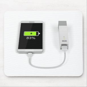 Smartphone charging with power bank mouse mat
