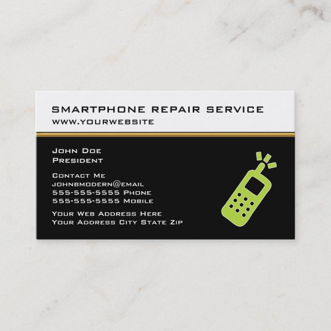 Smartphone Repair Service Business Cards (Front)