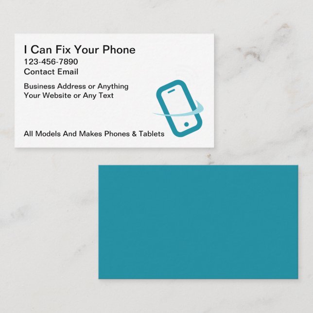 Smartphone Repair Services Business Cards (Front/Back)