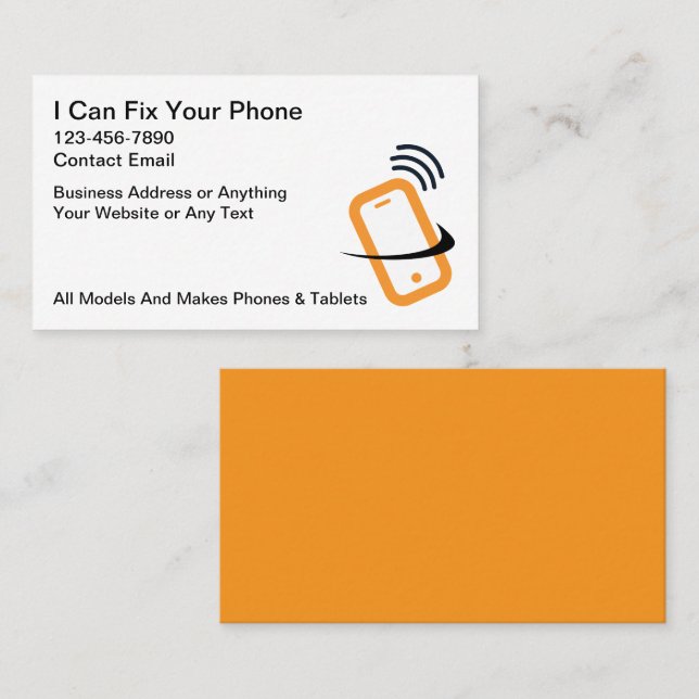 Smartphone Repair Services Business Cards (Front/Back)