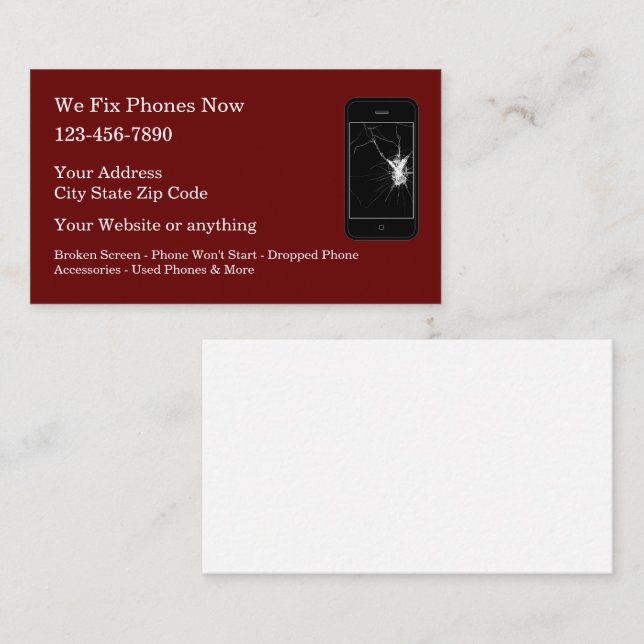 Smartphone Repair Services Modern Business Card (Front/Back)