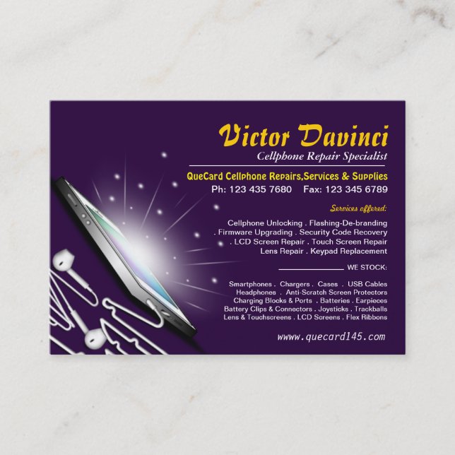 Smartphone Unlocking/Repair/Service Business Card (Front)