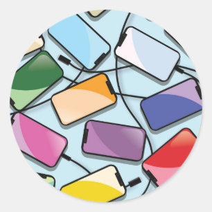 Smartphones with a notch classic round sticker